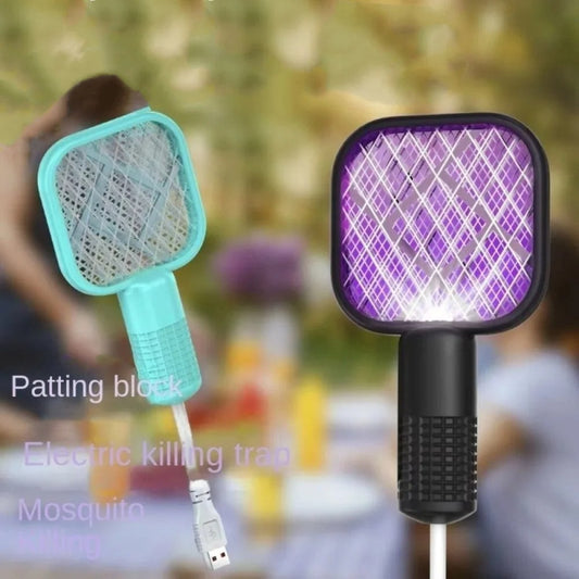 Portable Mini USB Electric Mosquito Swatter & Trap – 2-in-1 Handheld Bug Zapper with UV Light Attractant and Safety Mesh