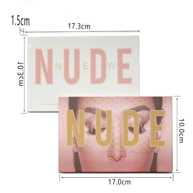 New Nude 18-Color Highly Pigmented Eyeshadow Palette – Professional Matte, Shimmer & Pearlescent Textures with Built-in Mirror