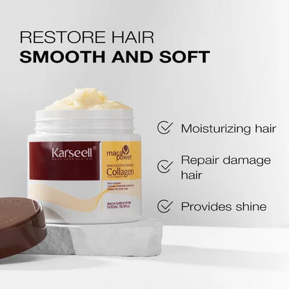 Karseell Maca Power Collagen Hair Mask – Professional Deep Conditioning Treatment for Damaged & Dry Hair (500ml)