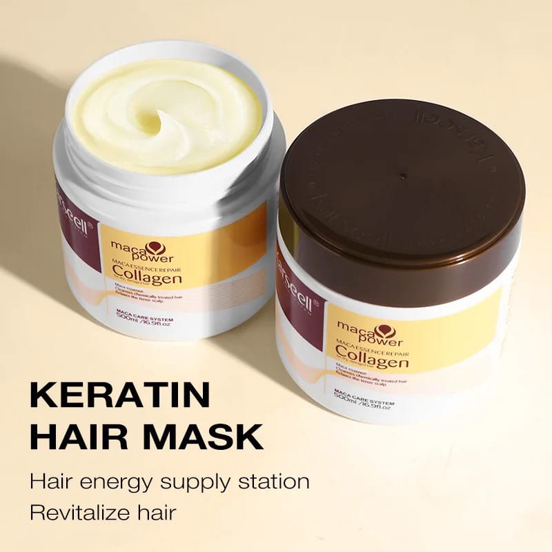 Karseell Maca Power Collagen Hair Mask – Professional Deep Conditioning Treatment for Damaged & Dry Hair (500ml)