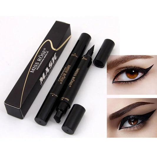 MISS ROSE Professional Dual-Ended Liquid Eyeliner & Winged Seal Stamp – Waterproof & Smudge-Proof