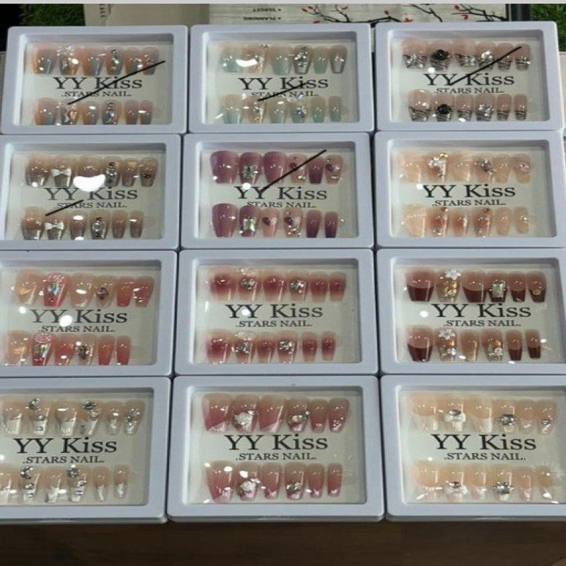 YY Kiss Luxury Artisan Press-On Nail Set – Handcrafted 3D Salon-Finish Reusable Manicure Kit